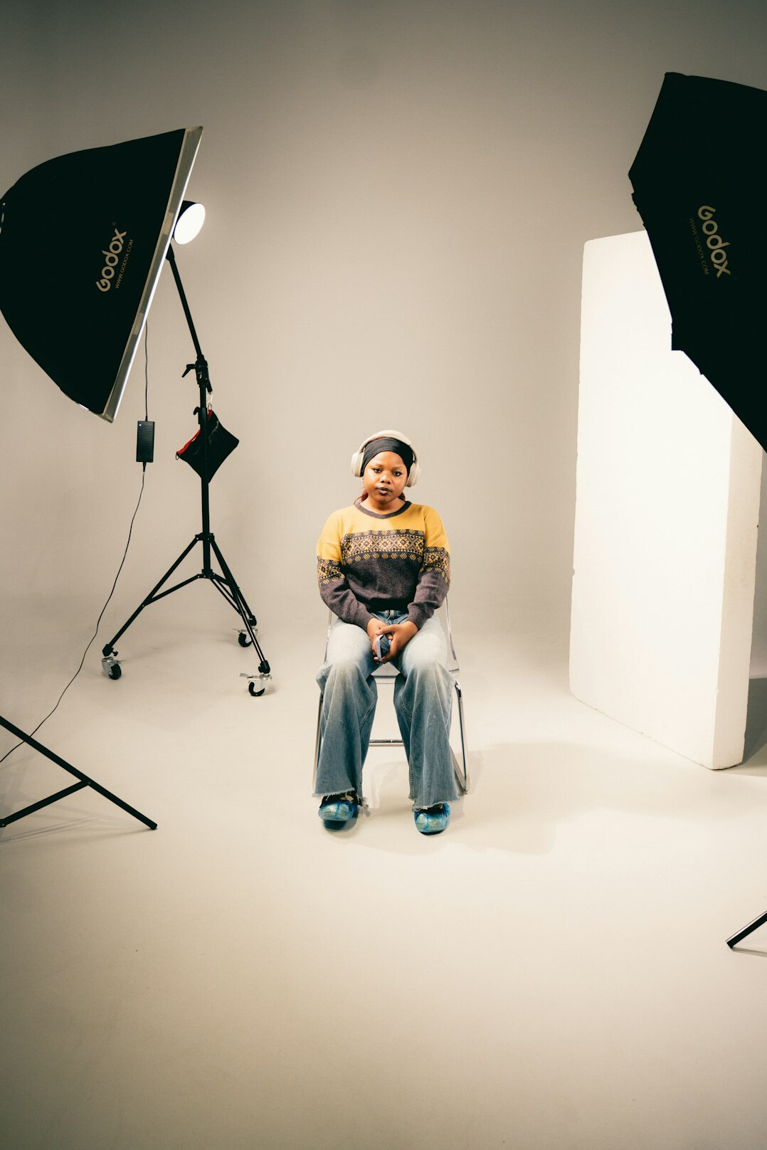 Studio lighting panels and softboxes